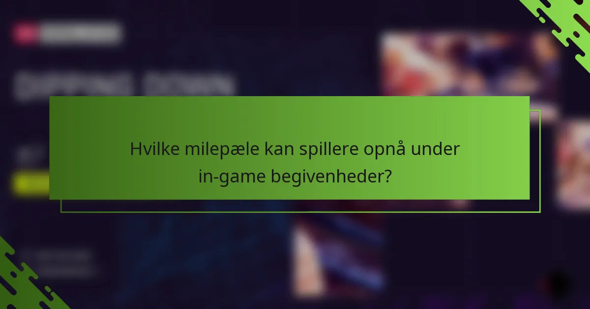 Hvilke milepæle kan spillere opnå under in-game begivenheder?